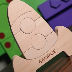 Wooden Stackable Toy - Rocket - Personalized - Handmade Montessori Toy