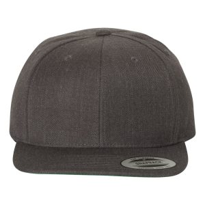 Yp Classics 6089M Unisex Flat Bill Snapback Cap - Dark Heather - One Size