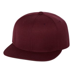 Yp Classics 6089M Unisex Flat Bill Snapback Cap - Maroon - One Size