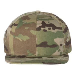 Yp Classics 6089M Unisex Flat Bill Snapback Cap - Multicam Green - One Size