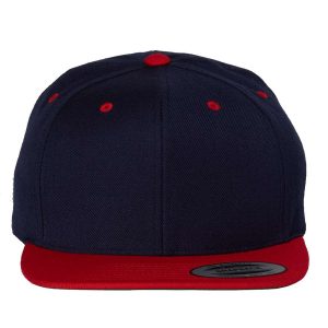 Yp Classics 6089M Unisex Flat Bill Snapback Cap - Navy/ Red - One Size