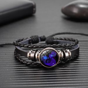 Zodiac Sign Glow Leather Bracelet for Astrology Style and Meaningful Gifting
