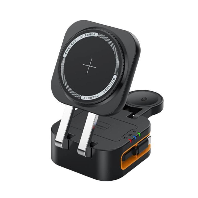 3-in-1 Magnetic Wireless Charging Stand with Retractable Cable