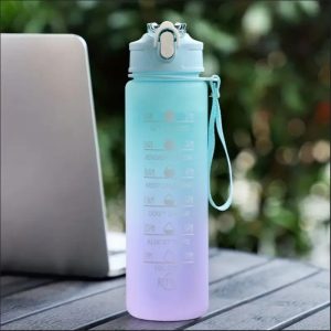 700ml Time Scale Water Cup with Drop Resistant Lid for Sports and Outdoor Use