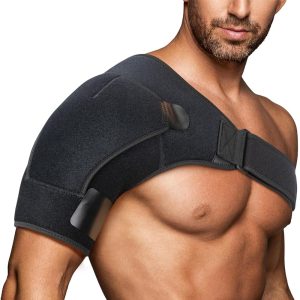 Adjustable Fit Compression Shoulder Sleeve Wrap, Recovery Shoulder Brace for Support