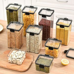 Airtight Modular Kitchen Storage Containers with Easy-Lock Lids