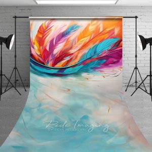 Aperturee Colorful Abstract Feather Sweep Photo Backdrop Texture Photo Background