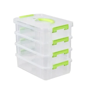 Building Blocks Storage Box, Transparent Grid Drawer, Visibility Tool Moisture Proof Classification Boxes, Stackable