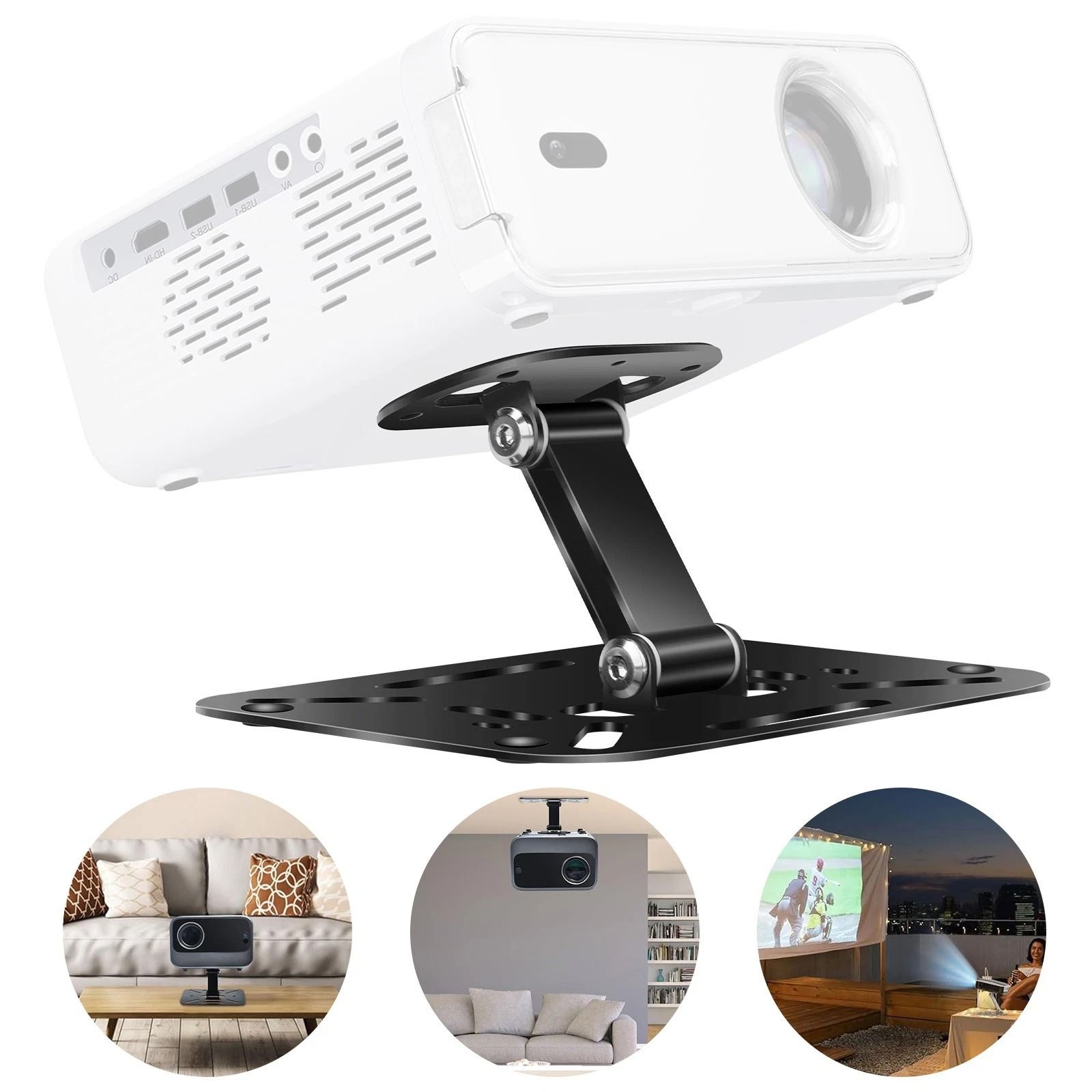 Compact Projector Mount, Ceiling or Table Stand, Universal Compatibility