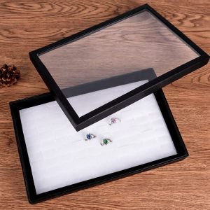 Earring Storage Tray, Jewelry Ring Display Box, Holder Case for Rings