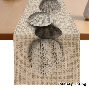 Earth Tone Pebble Pattern Table Runner Textured Neutral Farmhouse Decor