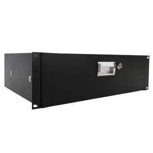 Equipment Rack Drawer with Key Lock Modular Storage Data Cabinet for Secure Tech Organization