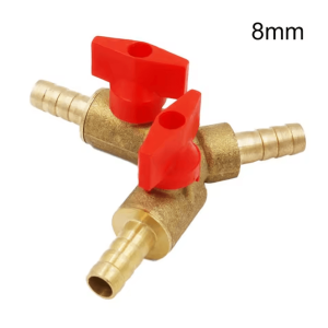 FlowMaster Brass 3-Way Hose Barb Valve - Y-Type Shut-Off Connector for Water, Gas & Fuel