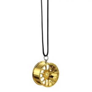 Flywheel Wheel Hub Rear View Mirror Pendant for Car Interior Decor