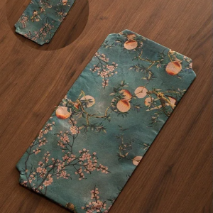 Fragrant Cloud Yarn Tea Mat, Double Sided Heat Insulation Tablecloth, Rectangular Dry Brew Cloth for Tea Ceremony