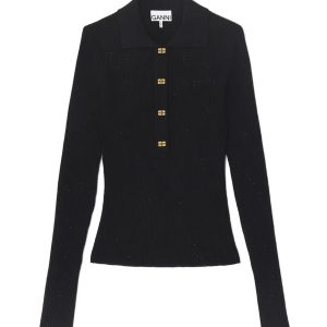 GANNI T-shirts and Polos Black