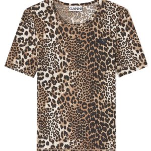 GANNI T-shirts and Polos Brown