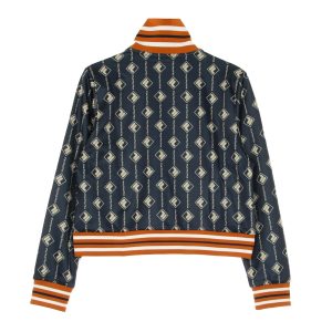 Hamo Women's Tracksuit Jacket All Over Print Jacket Black Iris/cinnamon Stick
