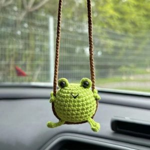 Handmade Crochet Animal Rearview Mirror Pendant
