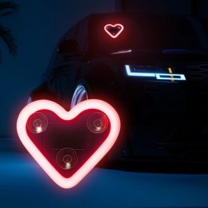 Heart Shape Solar LED Ambient Light for Car Interior Decor