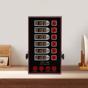 Heavy Duty 6 Channel Commercial Kitchen Timer with LED Kitchen Timer Display Stainless Steel Restaurant Kitchen Timer