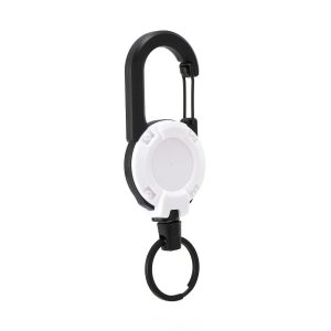 Heavy Duty Retractable Carabiner Key Chain Reel, Steel Wire Rope, Spring Buckle, Secure Pull Keyring for Tools