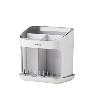 High-Capacity Tableware Management System - Detachable Multi-Zone Drainage Caddy for Kitchen Cutlery