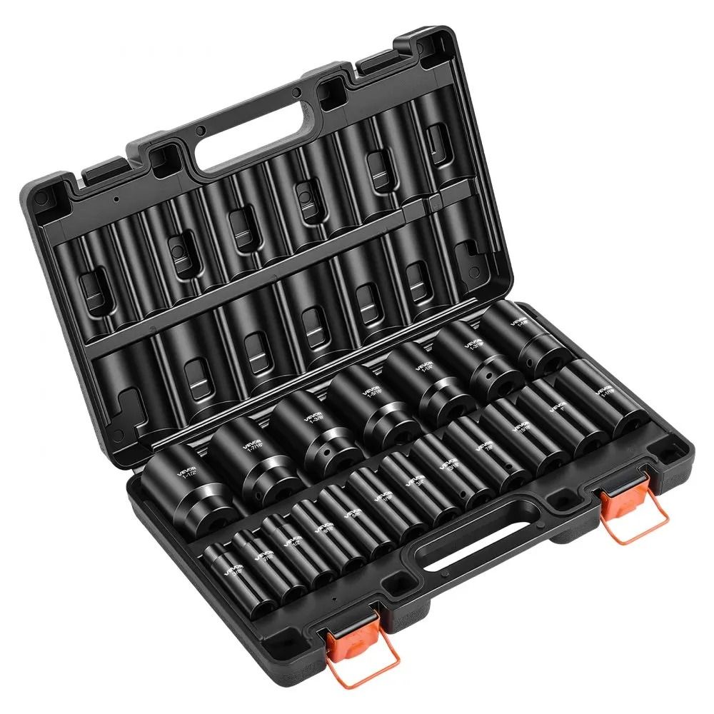 Impact Socket Set Drive Deep Impact Sockets with Storage Case