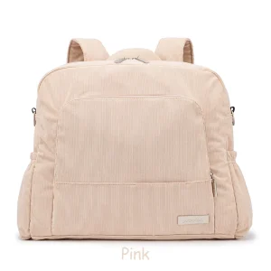 Large Capacity Diaper Backpack for Mom, Soft Corduroy Fabric, Convenient Design