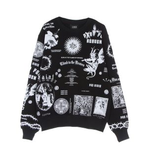 Lightweight Crewneck Man Solid Manifesto Sweatshirt Black