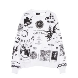 Lightweight Crewneck Man Solid Manifesto Sweatshirt White