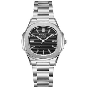 Luxury Big Dial Stainless Steel Mens Watch with Calendar Quartz Movement