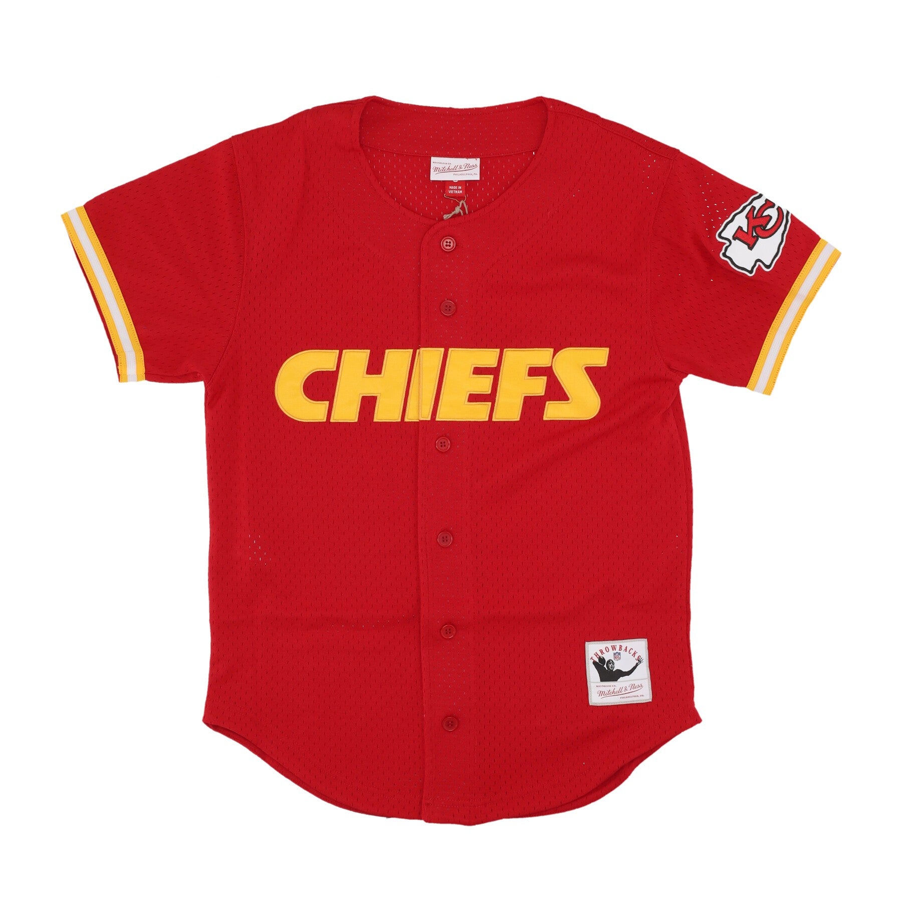 Men's Nfl On The Clock Mesh Button Front Kanchi Scarlet Button Jacket