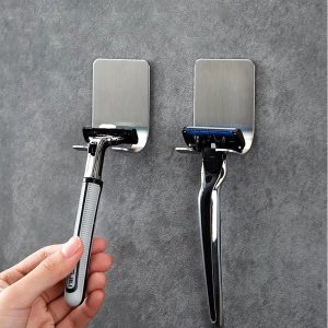 Men's Shaving Razor Storage Rack, Stainless Steel Razor Holder Shelf Organizer for Bathroom