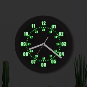 Military Time Wall Clock with Hour Display LED Backlight and Remote Control