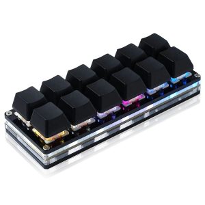 Mini Mechanical Gaming Keypad - 12-Key Programmable One-Handed Keyboard