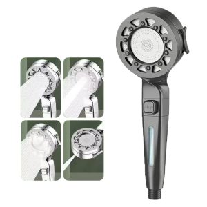 Multi-Function Boost Filter Shower Head with Speed Settings One-Button Switch