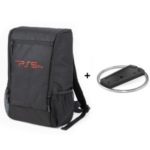 PS5 Pro Carrying Backpack, Large Capacity Bag for Disc/Digital Console & Accessories, Comfortable & Durable