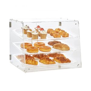 Pastry Display Case with Removable Shelves and Rear Access Doors