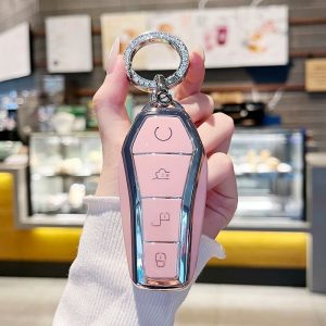 Pink 4 Button Key Fob Cover for BYD