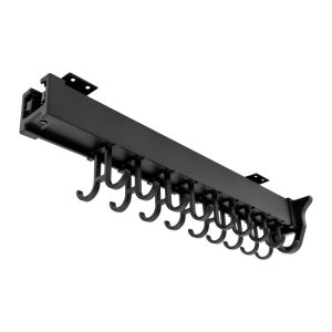 Pull Out Kitchen Organizer Hanging Pot Rack Cabinet Storage Rack Black