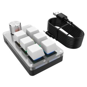 RGB Programmable Macro Keypad with Control Knob - 6-Key Mechanical Mini Keyboard for Gaming & Creative Workflows
