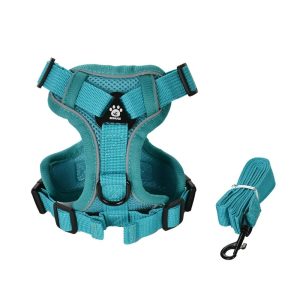 Reflective Breathable Step-In Pet Harness & Leash Set