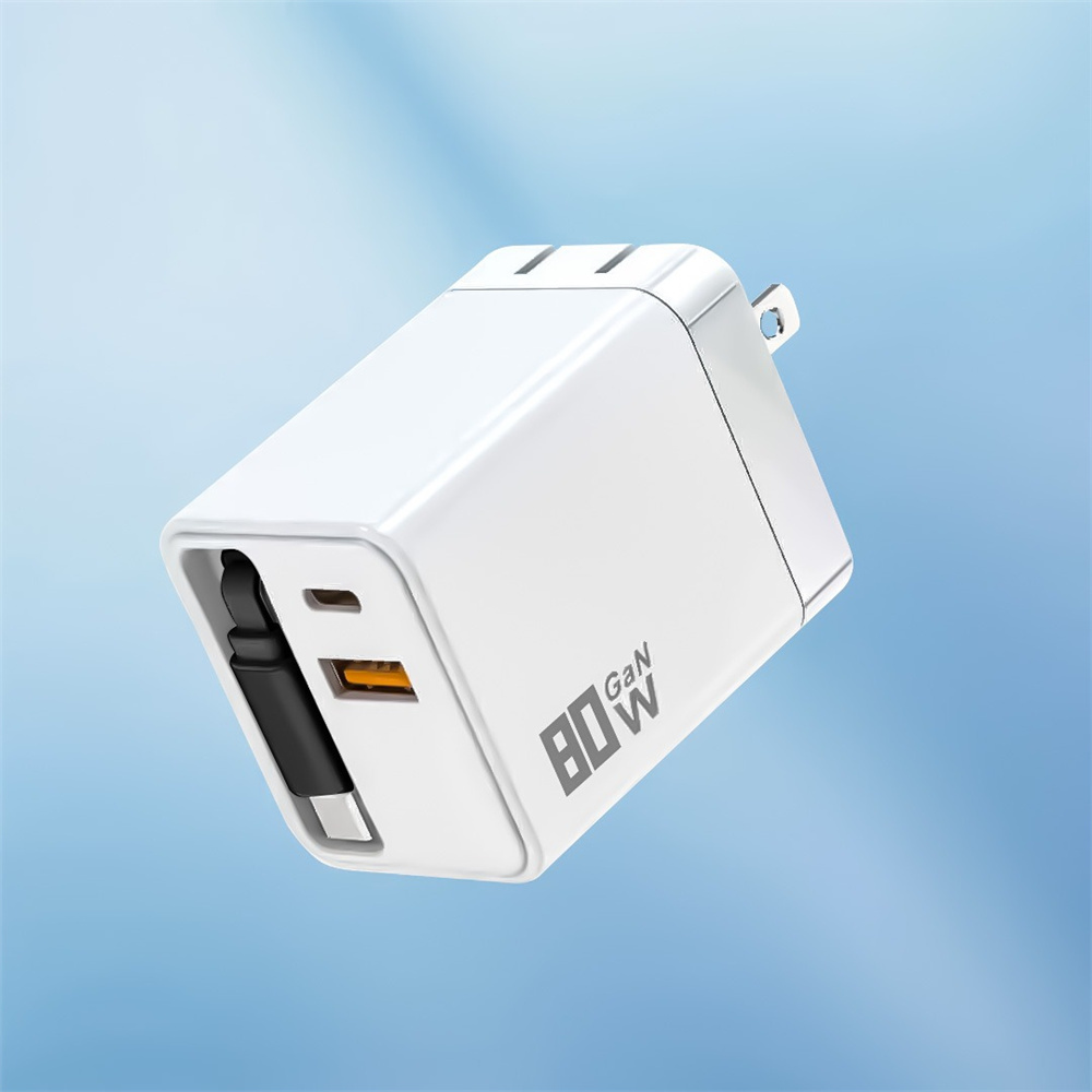 Retractable Cable USB C Fast Charger Quick Phone Adapter