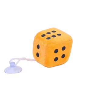 Retro Plush Fuzzy Dice Rearview Mirror Hanging Set