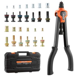 Rivet Nut Tool Kit with Mandrels & Nuts Heavy Duty Rivnut Tool Kit for Metric & SAE Fastening
