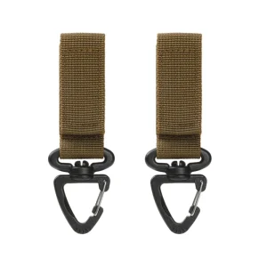 Rotating Tactical Carabiner Clip Set Durable MOLLE Key Hook for Backpack & Camping Gear