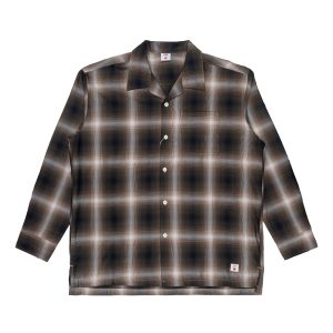 Shirt Man Edwin open collar japan beige/black