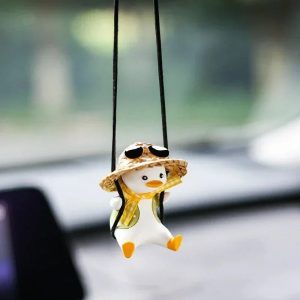 Sitting Swing Duck Car Rearview Mirror Pendant