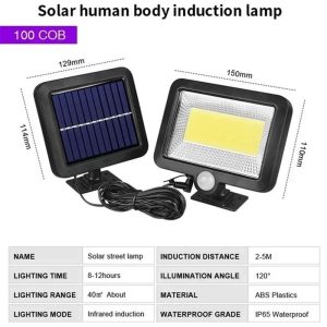 Solar Sensor Split Wall Lamp Waterproof Motion Garden Light with COB LEDs